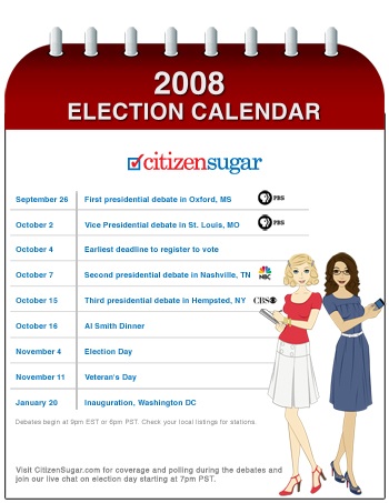 Calendar of 2008 Presidential Debates
